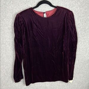 Vintage Whimsigoth Velvet Top Burgundy Wine Size 14 Witchy Gothic Romantic NWT